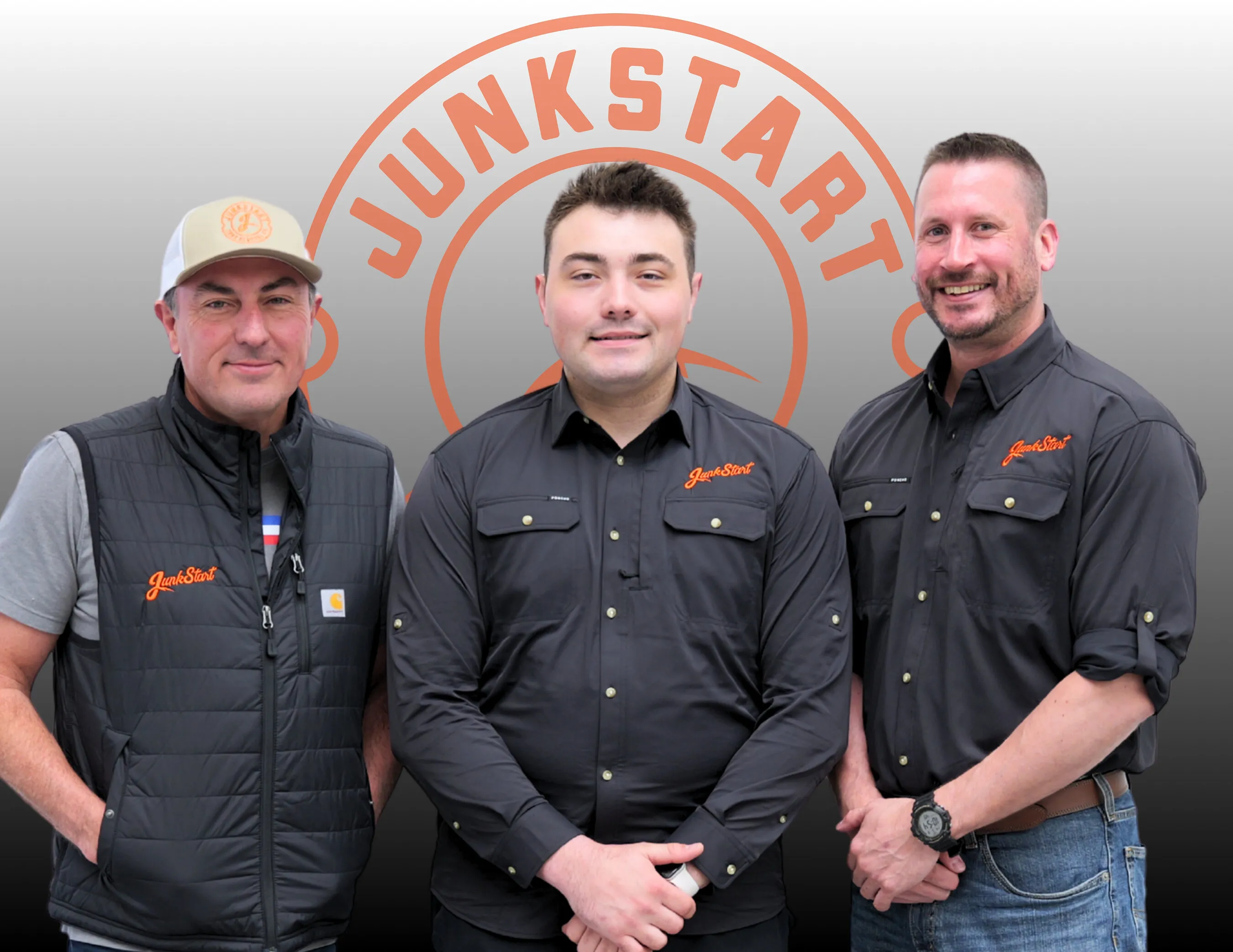 John Hogan, Quincy Hogan and Tim Gorham of JunkStart Omaha.